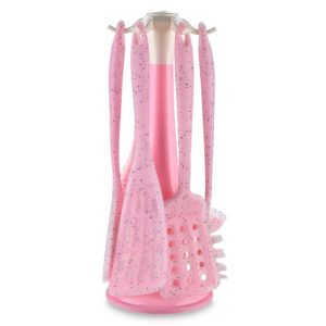 Silicone Heat Resistant Kitchenware Utensils Set 6pcs - Pink