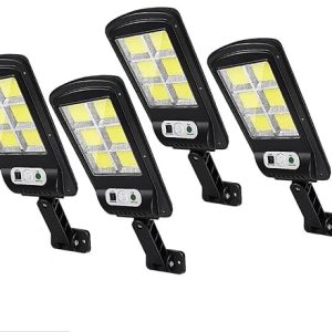 4 x Solar Street Lights Outdoor Remote Control Solar Parking Lot Lights