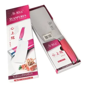 Cleaver Stainless Steel Knife Pink Handle