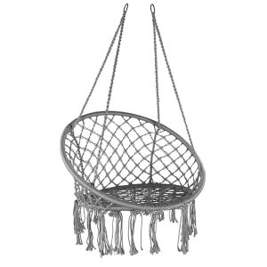Hanging Chair Macrame Hammock - Grey