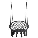 Hanging Rope Chair For Garden - Black