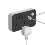 Multiport Charger With Power Socket - 6 USB + 3 Power Socket