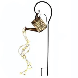 Outdoor Solar Iron Watering Can String Light Garden Light