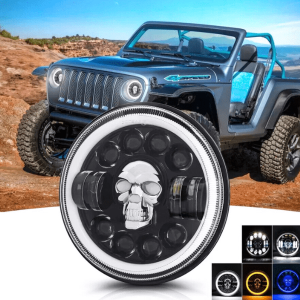 7 Inch RGB 3D LED Skull Headlight