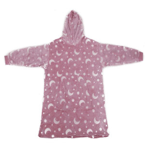 Oversized Plush Blanket Hoodies For Kids Glow Pink
