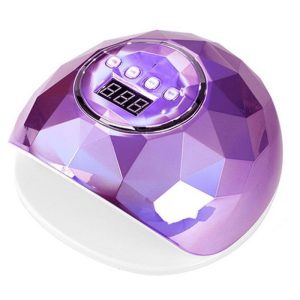 Colorful Mirror Diamond UV Nail Dryer Lamp with LCD Display - Purple