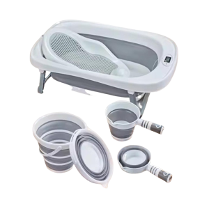 Compact Infant Bathtub and Wash Basin Set