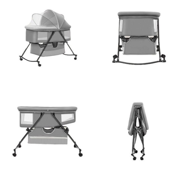 Baby Rocker Bassinet Crib & Co-Sleeper with Detachable Mosquito Net