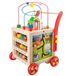 Kids Wooden Educational Activity Walker Stroller Toy