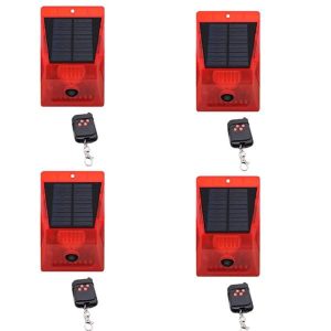 4-Pieces Remote Controller Solar  Alarm Door Lamp