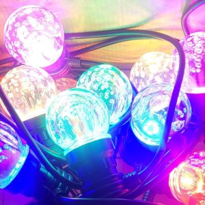FA-604-2C RGB 10 Garden Bubble String Light With Hooks & Extension Port 220V 5M