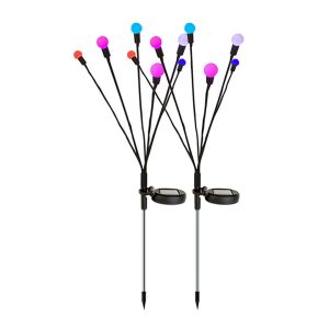 Solar Powered Starburst Swing Outdoor RGB Bulb Garden Light FA-LC38C-6