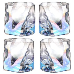 Twisted Whiskey Glass Creative Bar Glass - 280ml - Rainbow Shade