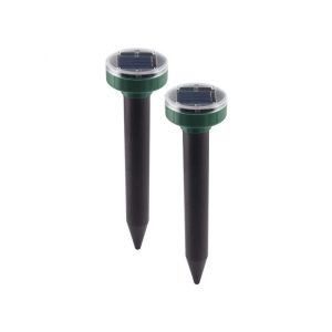 Outdoor Garden Solar Powered Ultrasonic Sound Wave Pest Mole Repellent Set of 2 FA-LC80-2