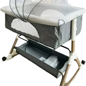 Foldable Bedside Crib Multi-Functional Baby Bassinet with changing table