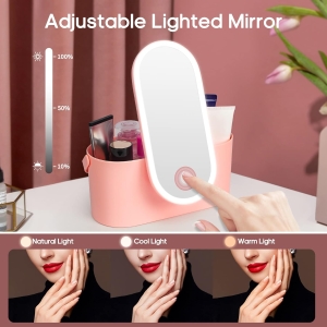 Travel Makeup Case with Light