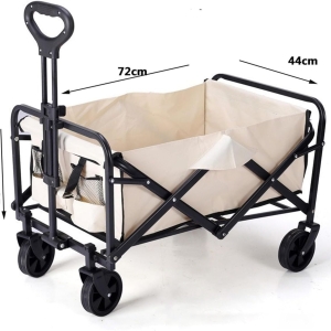 Folding Multifunctional Camping Outdoor and Garden Portable Trolley - White
