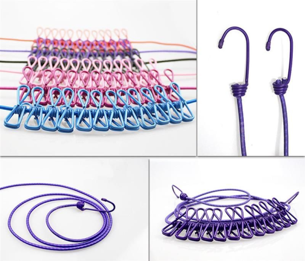 Camping Home Laundry Line Windproof Elastic Set of 2