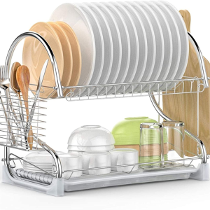 Dish Rack Double Layer - Silver