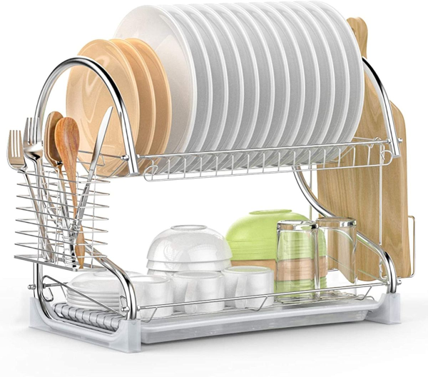 Dish Rack Double Layer - Silver