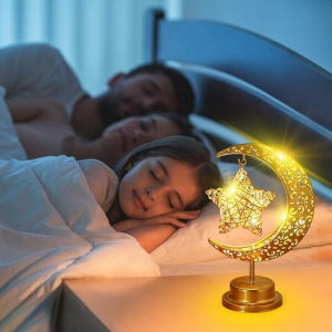 Battery Operated Moon Shaped Iron Star Light
