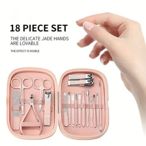 18 Pieces Professional Manicure & Pedicure Kit & Care Set