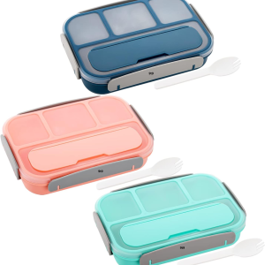 3 Pack Bento Lunch Boxes with Spoon