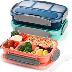3 Pack Bento Lunch Boxes with Spoon