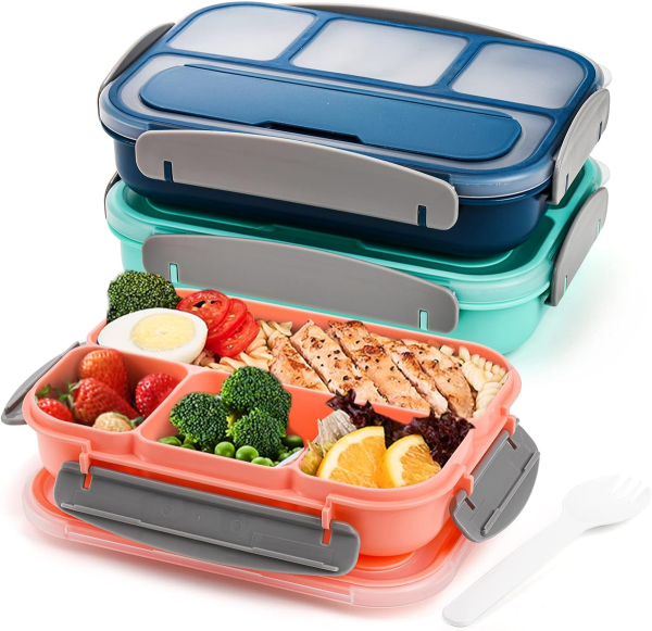 3 Pack Bento Lunch Boxes with Spoon