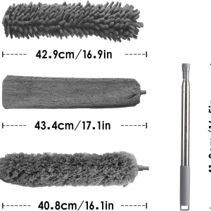 4-Piece Microfiber Duster Cleaning Kit Washable Extendable Bendable Duster
