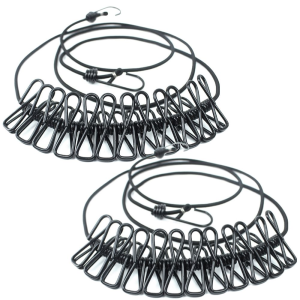 Camping Home Laundry Line Windproof Elastic Set of 2