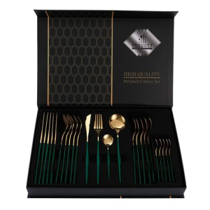 Super Deal Green Stainless Steel Cutlery Set - SD